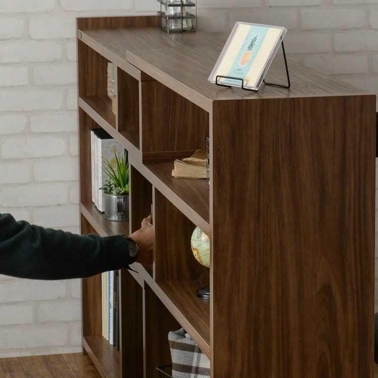 オープンラック コーナーラック おしゃれ スライド式 伸縮 伸張 拡張 大容量 90〜166cm 木目 ロータイプ ブラウン オープン棚 シェルフ |  | 08