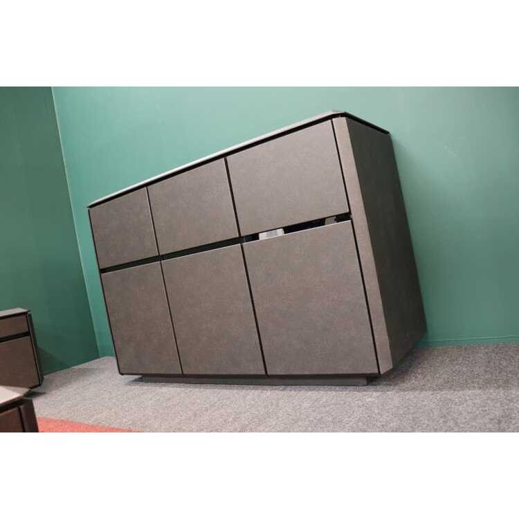 【地域限定SALE適応中！】サイドボード キャビネット リビング 収納 ロー セラミック柄 ブラック グレー クール モダン モノトーン スタイリッシュ 収納家具 |  | 01