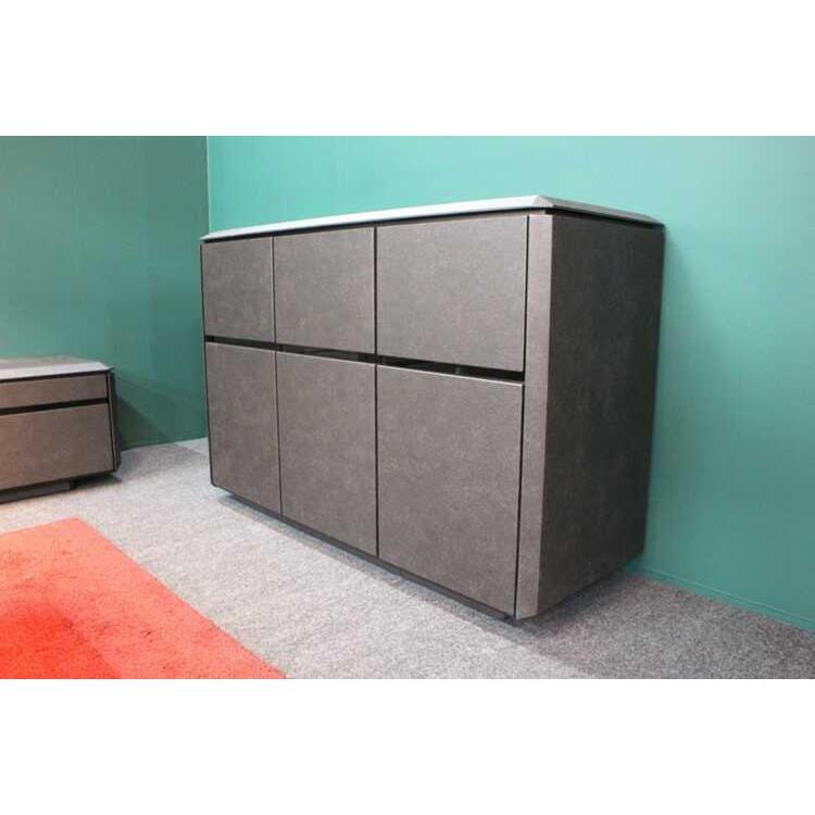 【地域限定SALE適応中！】サイドボード キャビネット リビング 収納 ロー セラミック柄 ブラック グレー クール モダン モノトーン スタイリッシュ 収納家具 |  | 14