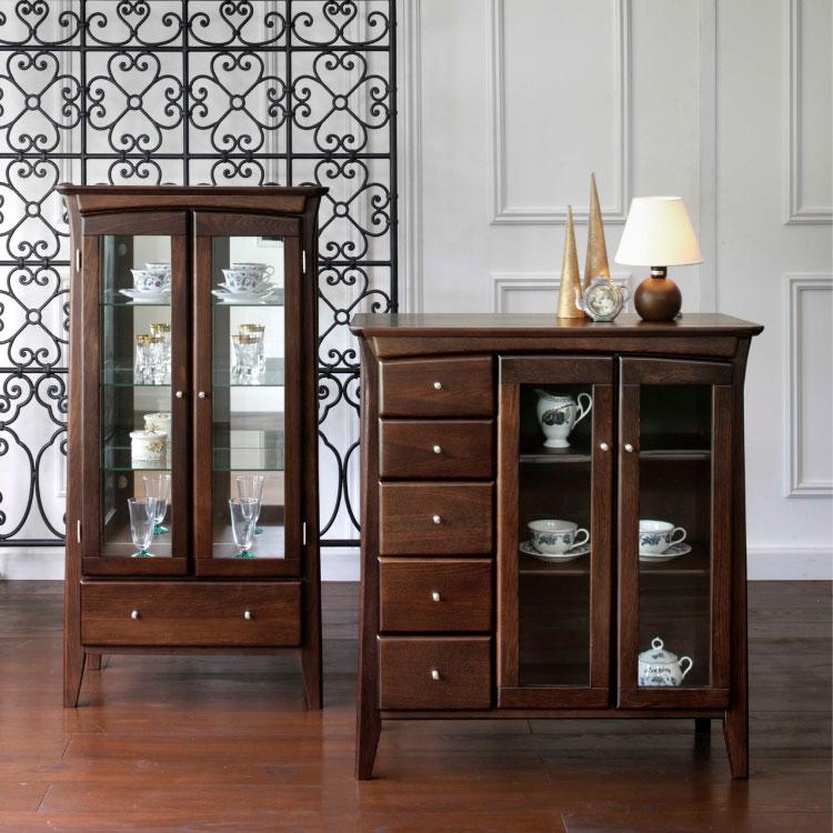 チェスト 引き出し コンソールデスク 電話台 エレガント 高級感 ブラウン 木製 天然木 完成品 おしゃれ 63cm クラシカル 収納 サイドテーブル |  | 03