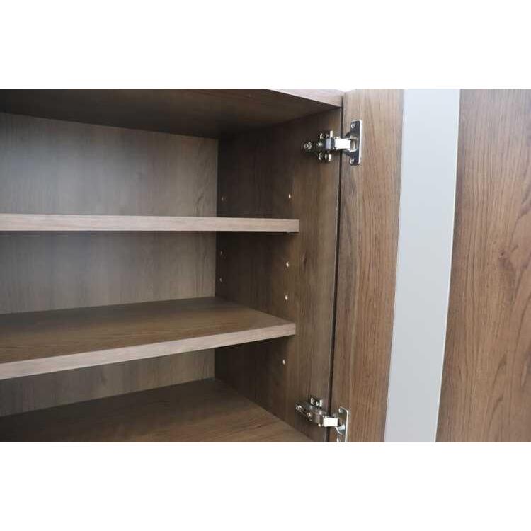 キャビネット 大容量 ワイド サイドボード ブラウン 高級 木目 茶色 北欧 和モダン おしゃれ 両開き扉 リビング 大きい 低い収納 作業台 日本製 |  | 09