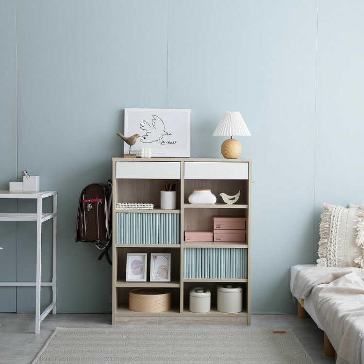 シェルフ 本棚 オープンラック 棚板 引き出し 収納 幅80 ナチュラル 木目 ホワイト 白 こども用 大人用 おしゃれ シェルフラック 木製 |  | 01