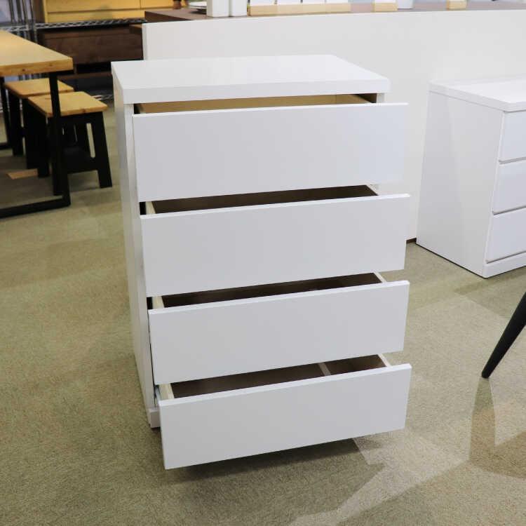 チェスト おしゃれ 白 ホワイト 北欧 収納家具 幅60cm 4段 衣類収納