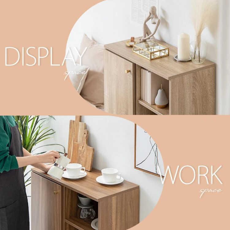 キャビネット 収納家具 リビング収納 木製 お洒落 北欧 シンプル 収納 棚 コンパクト 幅65cm 扉 引き出し ブラウン ワンルーム 木目調 |  | 12