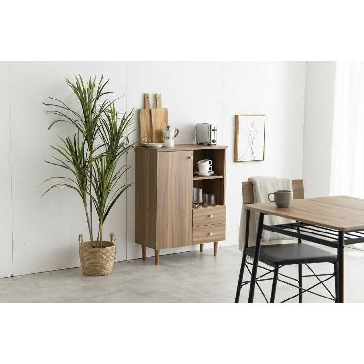 キャビネット 収納家具 リビング収納 木製 お洒落 北欧 シンプル 収納 棚 コンパクト 幅65cm 扉 引き出し ブラウン ワンルーム 木目調 |  | 13