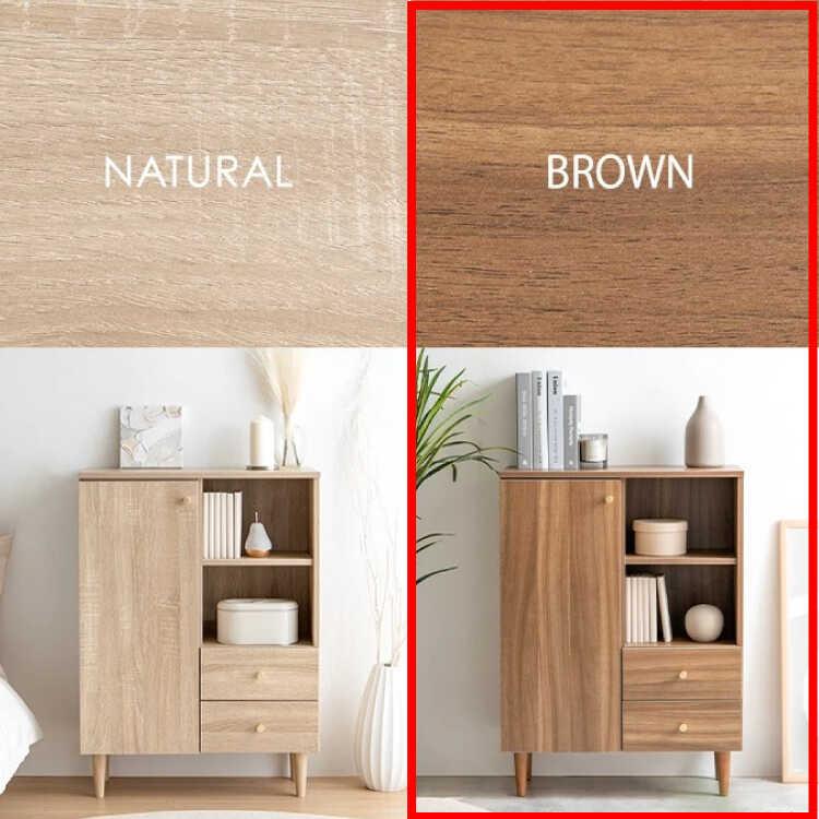 キャビネット 収納家具 リビング収納 木製 お洒落 北欧 シンプル 収納 棚 コンパクト 幅65cm 扉 引き出し ブラウン ワンルーム 木目調 |  | 02