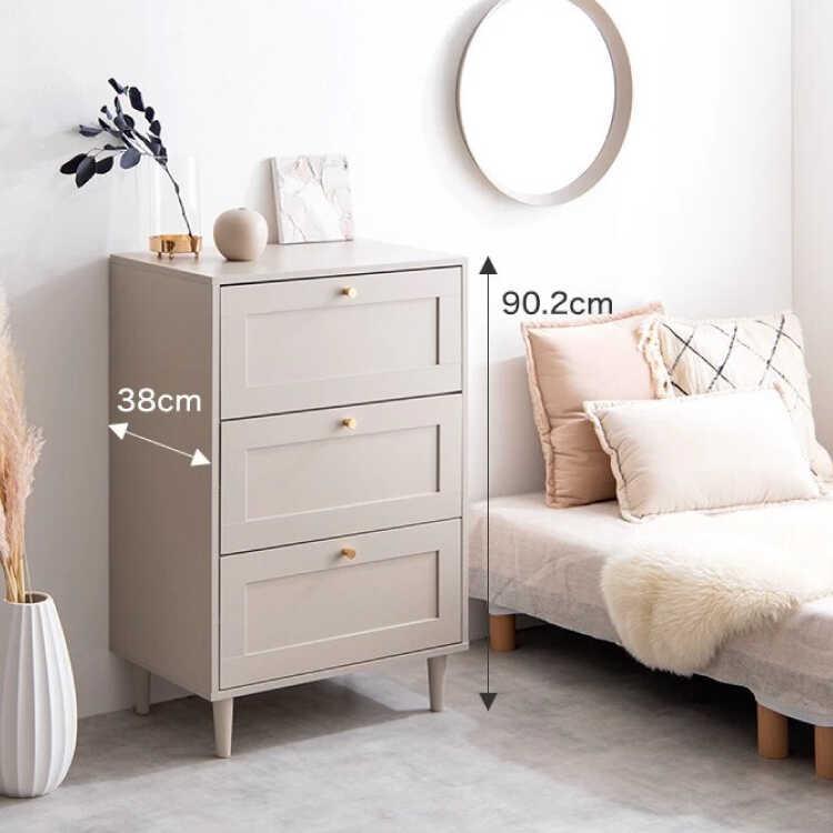 チェスト 衣類収納 お洒落 幅60 グレージュ 3段 モダン シンプル