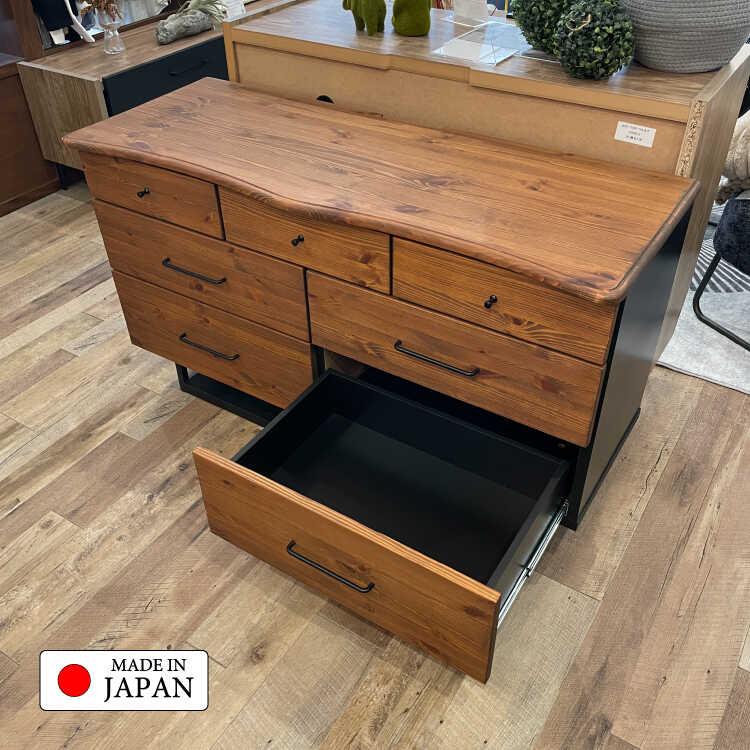 幅120cm・国産高品質！天然木無垢材オイル塗装たんす3段チェスト