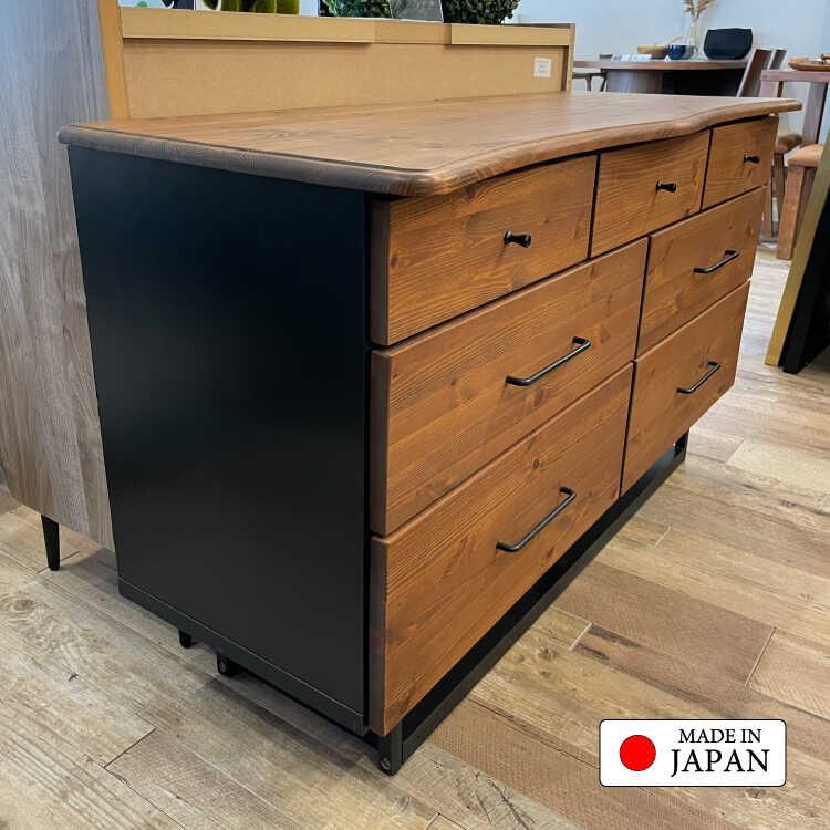 幅120cm・国産高品質！天然木無垢材オイル塗装たんす3段チェスト