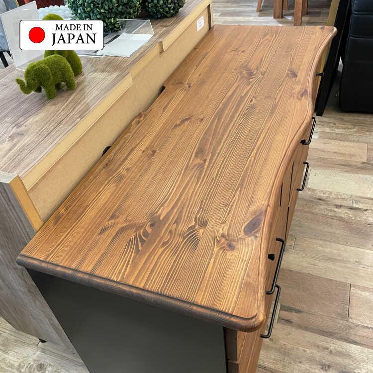 天然木　3段ローチェスト　脚付き　オイル塗装　バスター　箪笥　ナチュラルモダン 幅120cm・国産高品質！天然木無垢材オイル塗装たんす3段チェスト