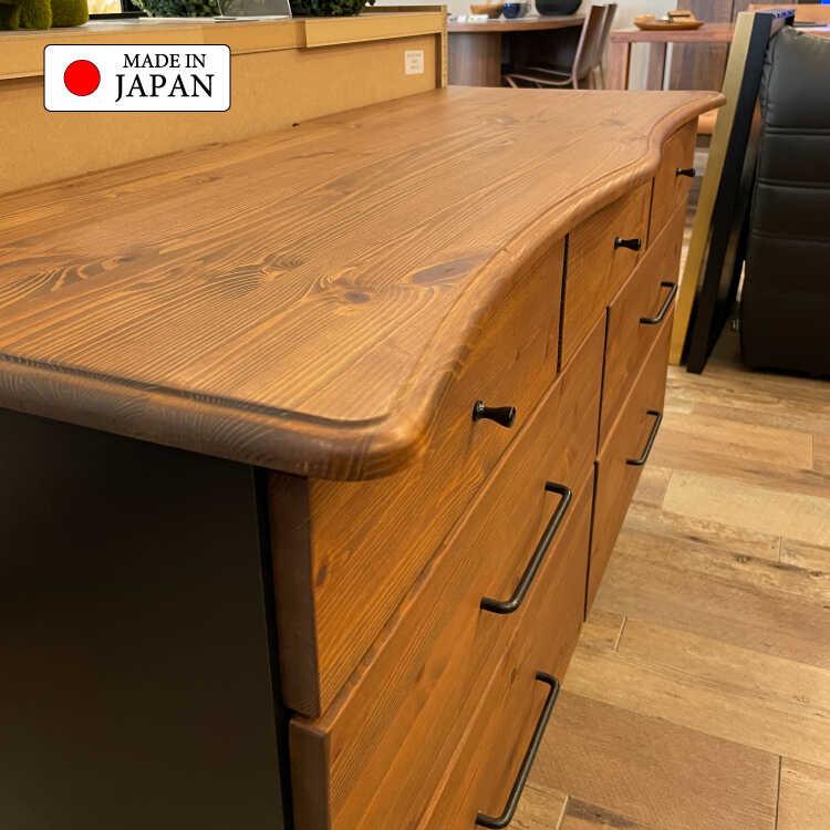 幅120cm・国産高品質！天然木無垢材オイル塗装たんす3段チェスト