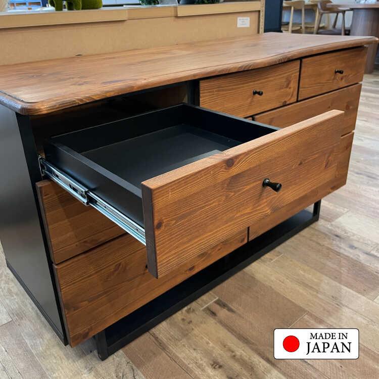 幅120cm・国産高品質！天然木無垢材オイル塗装たんす3段チェスト