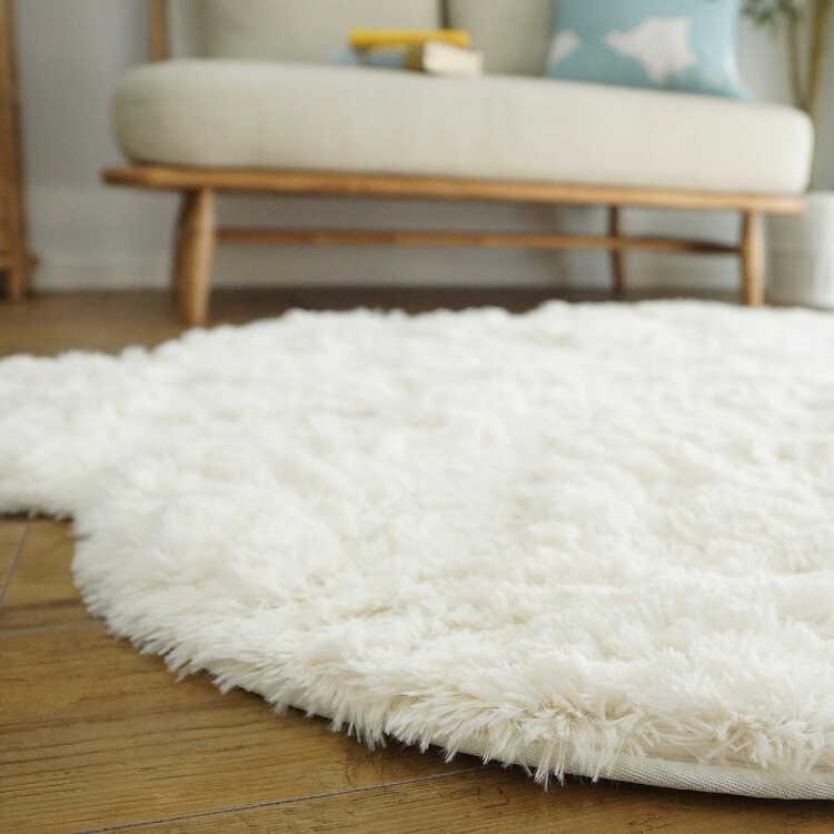 ラグマット おしゃれ 雲型 かわいい アイボリー マイクロファイバー