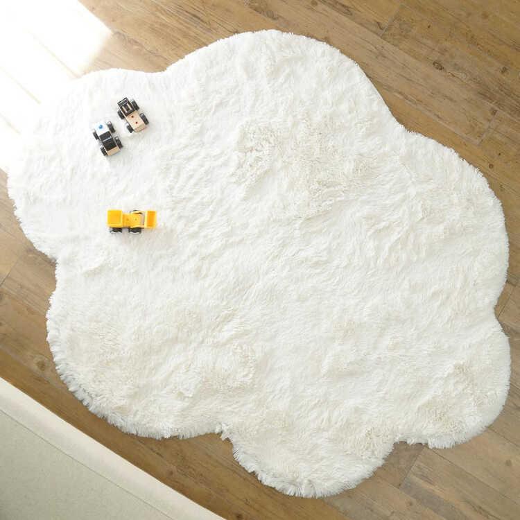 ラグマット 雲型 かわいい 190×235 マイクロファイバー おしゃれ