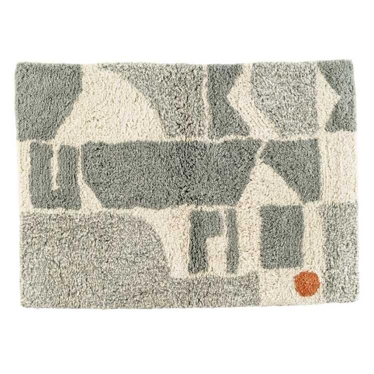 玄関マット 室内 屋内 おしゃれ 北欧 レトロ ミッドセンチュリー ノスタルジック 洗濯機 洗える 50×70cm ミニ グレー コットン 綿100％ |  | 01