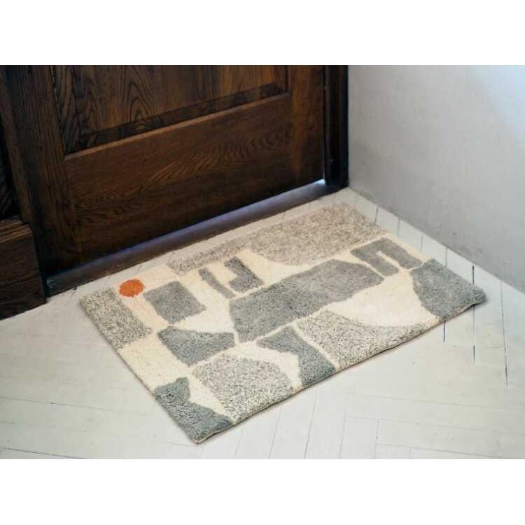 玄関マット 室内 屋内 おしゃれ 北欧 レトロ ミッドセンチュリー ノスタルジック 洗濯機 洗える 50×70cm ミニ グレー コットン 綿100％ |  | 05