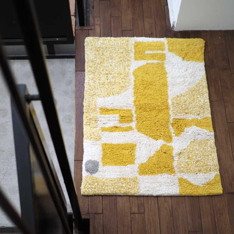 玄関マット 風水 室内 屋内 黄色 イエロー 玄関 おしゃれ 洗濯機 洗える 50×70cm コンパクト コットン 綿100％ 人気 ナチュラル 北欧 |  | 05