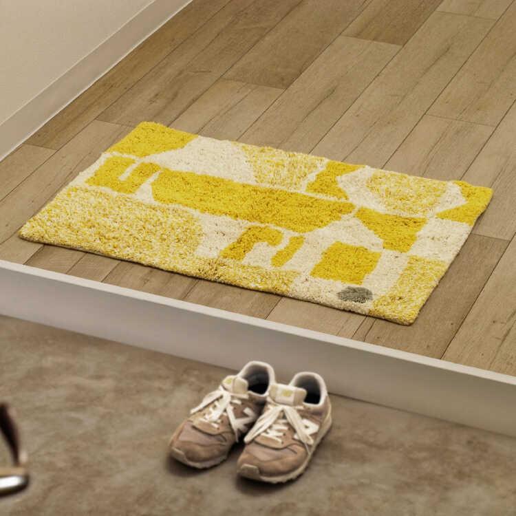 玄関マット 風水 室内 屋内 黄色 イエロー 玄関 おしゃれ 洗濯機 洗える 50×70cm コンパクト コットン 綿100％ 人気 ナチュラル 北欧 |  | 06