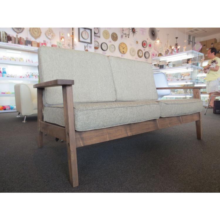【美品】北欧風　ソファ 2P 木製フレーム　タモ材 美品】北欧風 ソファ 2P 木製フレーム タモ材 gup_st16-2h