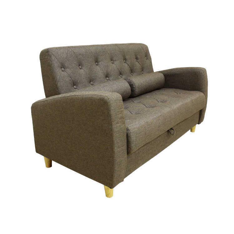 ファブリック　ソファ ソファー 幅123cm 収納付 2人掛け 布製 ファブリック張り ミニ