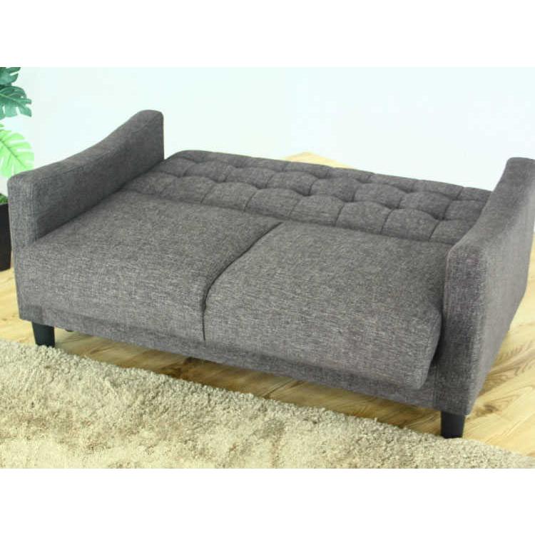 幅120cm・収納付きソファーベッド二人掛け（布ファブリック張り／完成