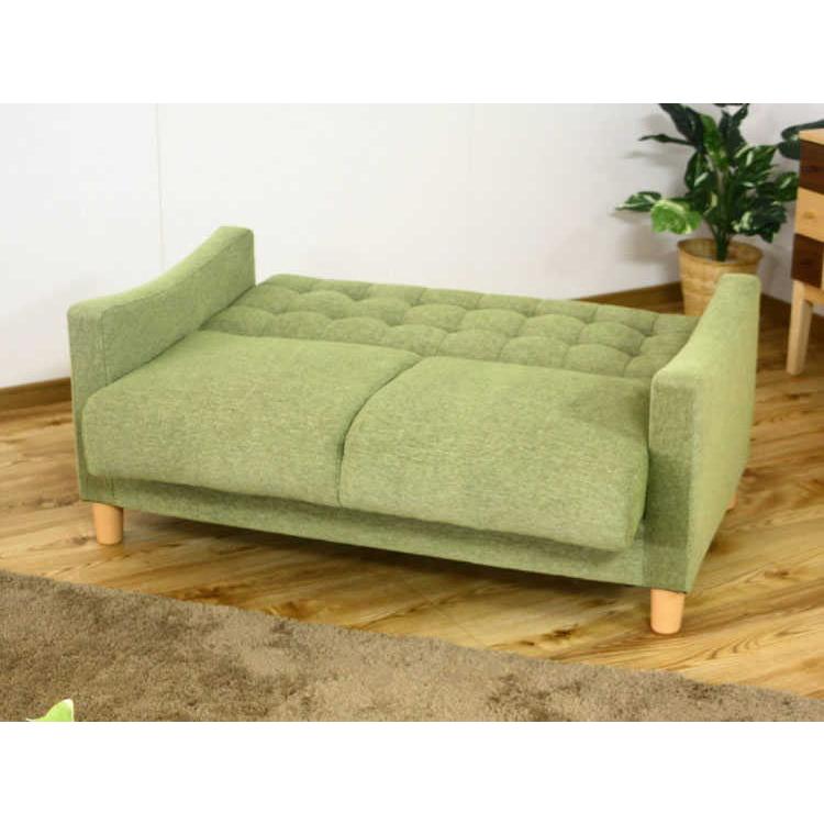 幅120cm・収納付きソファーベッド二人掛け（布ファブリック張り／完成