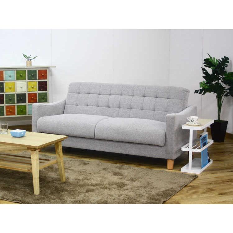 幅160cm・収納付きソファーベッド三人掛け（布ファブリック張り／完成