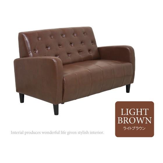 ソファー PVCレザー 木脚 レトロ調 肘掛付 肘付 2人掛け 幅130cm 合成皮革 合皮 完成品 |  | 05