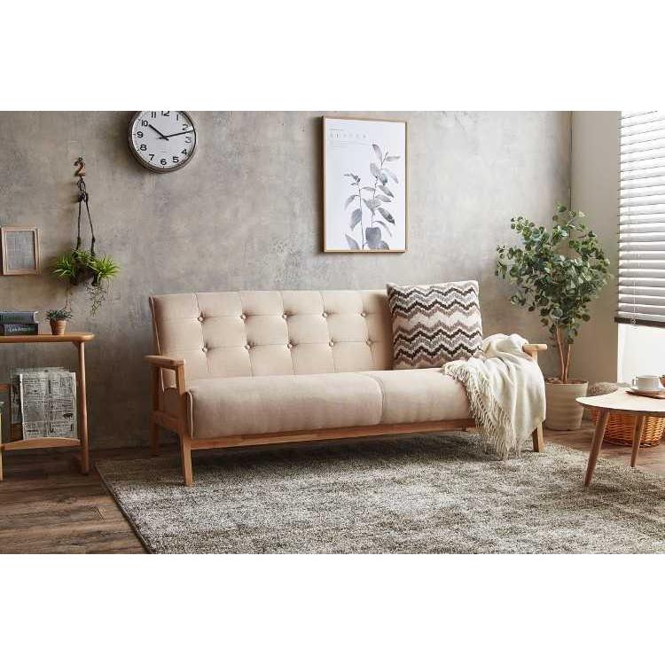 ソファー　3人掛け　3P　幅165cm　布製　ファブリック製　肘掛け付　木脚　ブルー　グレー　グリーン |  | 12