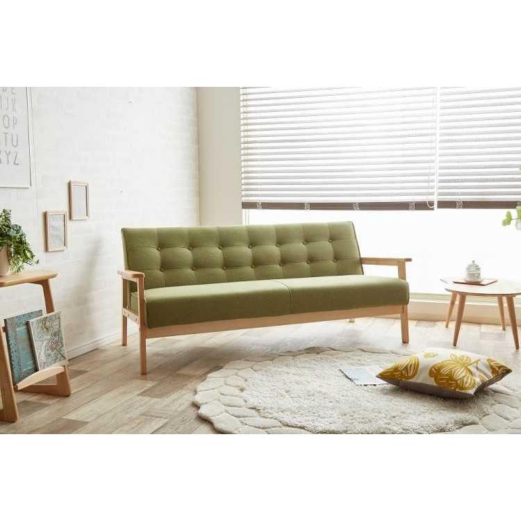 ソファー　3人掛け　3P　幅165cm　布製　ファブリック製　肘掛け付　木脚　ブルー　グレー　グリーン |  | 13