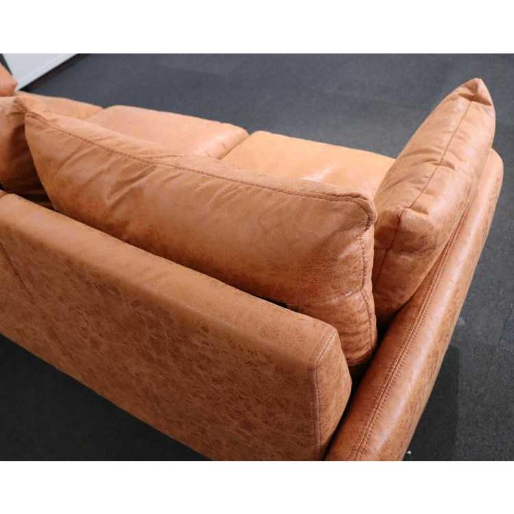 ソファ ソファー 3人 ブラウン レザー調 お洒落 ヴィンテージ