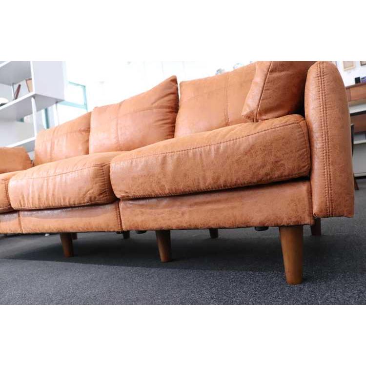 レトロブラウン　ソファ ダイニングソファ 3点セット/ヴィンテージテイストのダイニング