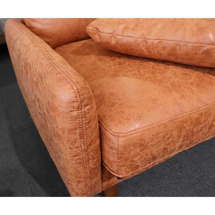 ソファ ソファー 3人 ブラウン レザー調 お洒落 ヴィンテージ レトロ