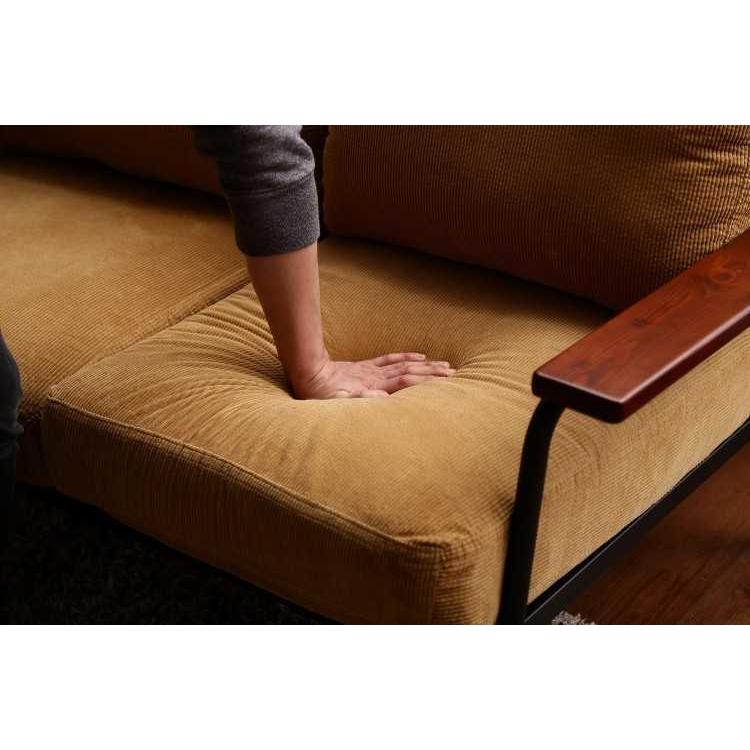 ソファー　幅136cm　コーデュロイ生地　2人掛け　脚掛け付　ポケットコイル仕様 |  | 04