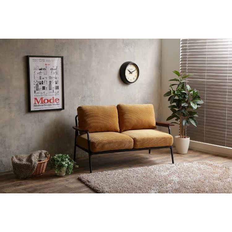ソファー　幅136cm　コーデュロイ生地　2人掛け　脚掛け付　ポケットコイル仕様 |  | 07