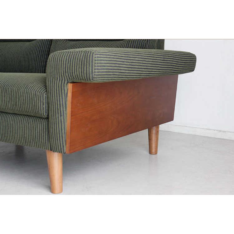 ソファー　3人掛け　幅198cm　布製　コーデュロイ　木製フレーム　ウッド　肘掛付　肘付 　ファミリー　リビングソファ　モスグリーン |  | 11