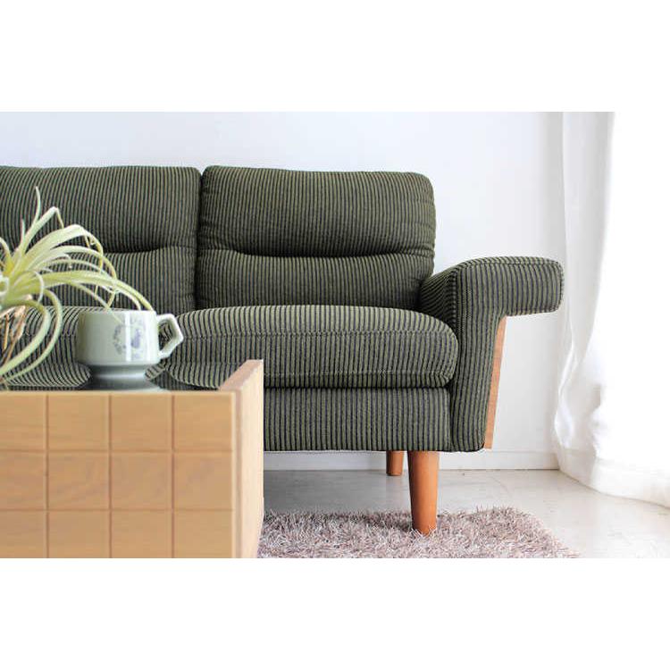 ソファー　3人掛け　幅198cm　布製　コーデュロイ　木製フレーム　ウッド　肘掛付　肘付 　ファミリー　リビングソファ　モスグリーン |  | 13