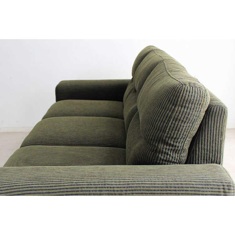 ソファー　3人掛け　幅198cm　布製　コーデュロイ　木製フレーム　ウッド　肘掛付　肘付 　ファミリー　リビングソファ　モスグリーン |  | 14