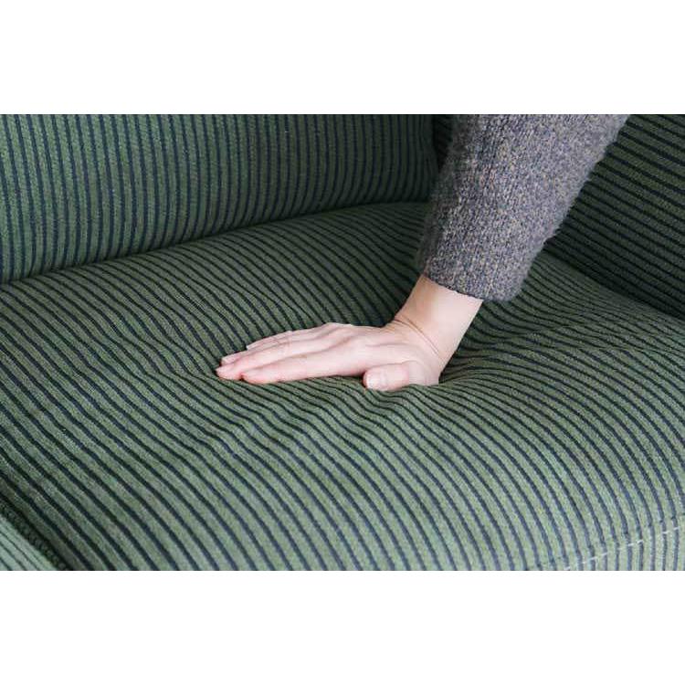 ソファー　3人掛け　幅198cm　布製　コーデュロイ　木製フレーム　ウッド　肘掛付　肘付 　ファミリー　リビングソファ　モスグリーン |  | 07