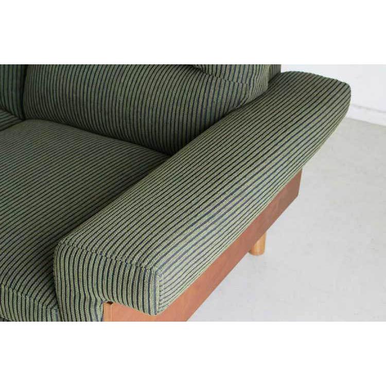 ソファー　3人掛け　幅198cm　布製　コーデュロイ　木製フレーム　ウッド　肘掛付　肘付 　ファミリー　リビングソファ　モスグリーン |  | 09
