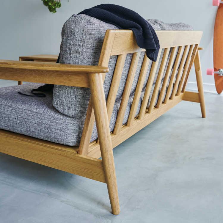 三人掛け　ウッドソファー　WOOD ソファー 3人掛け 木肘 木脚 肘付き 肘掛け ウッドフレーム 幅182cm