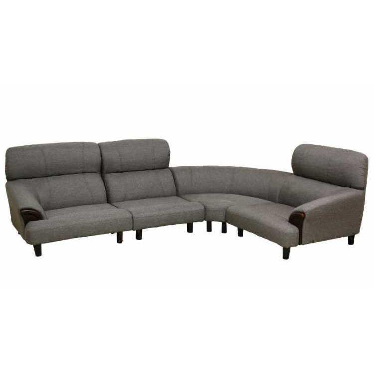 ハイバック仕様コーナーローソファー4点セット（布ファブリック製