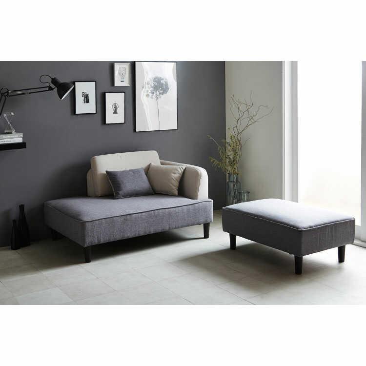 カウチソファー 130cm 190cm ワイドスツール付 布張り カジュアル アイボリー 電源コンセント付 |  | 01