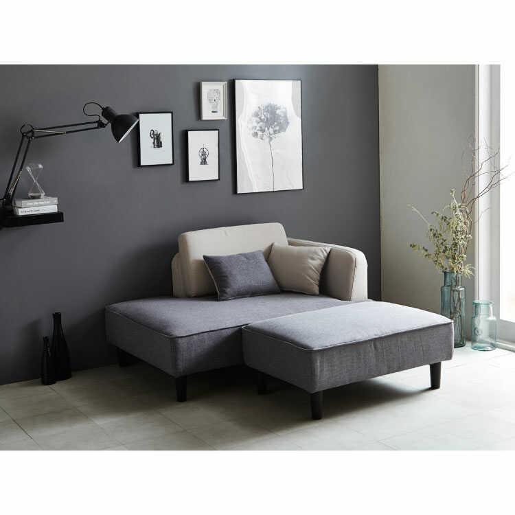 カウチソファー 130cm 190cm ワイドスツール付 布張り カジュアル アイボリー 電源コンセント付 |  | 11