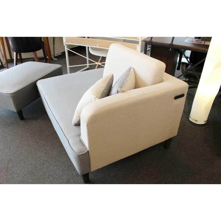 カウチソファー 130cm 190cm ワイドスツール付 布張り カジュアル アイボリー 電源コンセント付 |  | 04