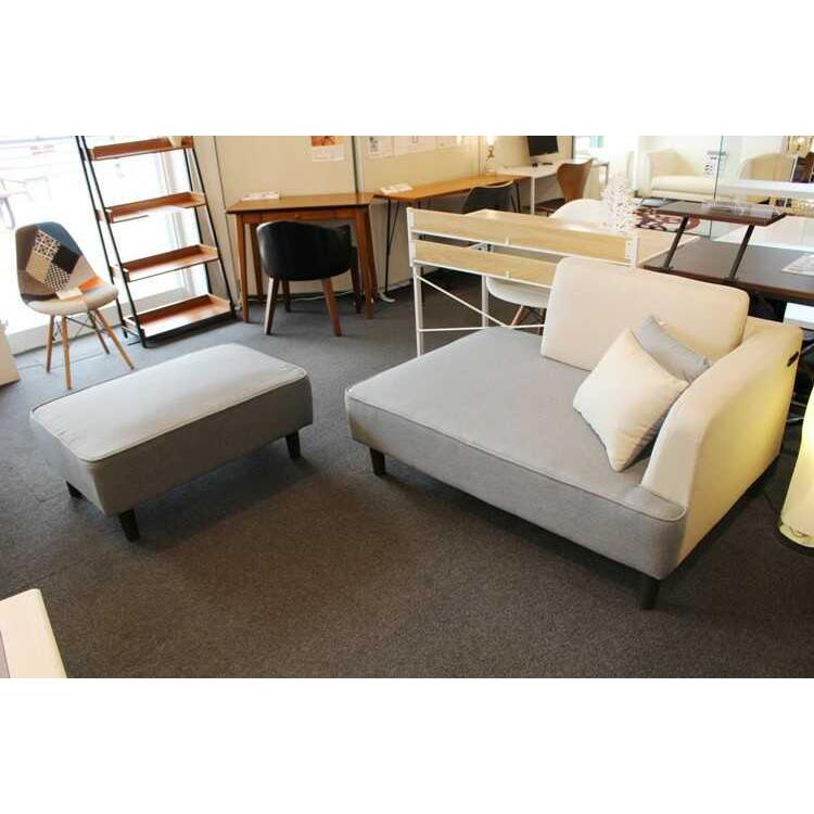 カウチソファー 130cm 190cm ワイドスツール付 布張り カジュアル アイボリー 電源コンセント付 |  | 07