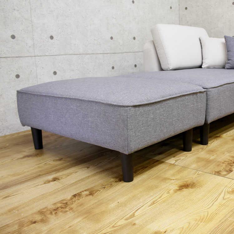 カウチソファー 130cm 190cm ワイドスツール付 布張り カジュアル アイボリー 電源コンセント付 |  | 09