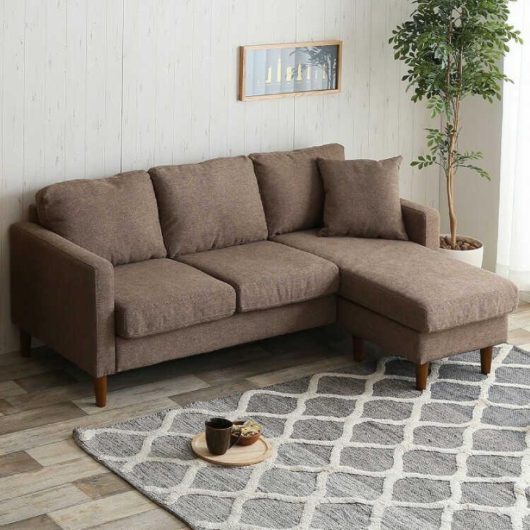 ソファ ソファー L字ソファー 3人掛け おしゃれ 北欧 布 ブラウン クッション付き 三人 幅168cm リビング シンプル ナチュラル カウチソファ |  | 01