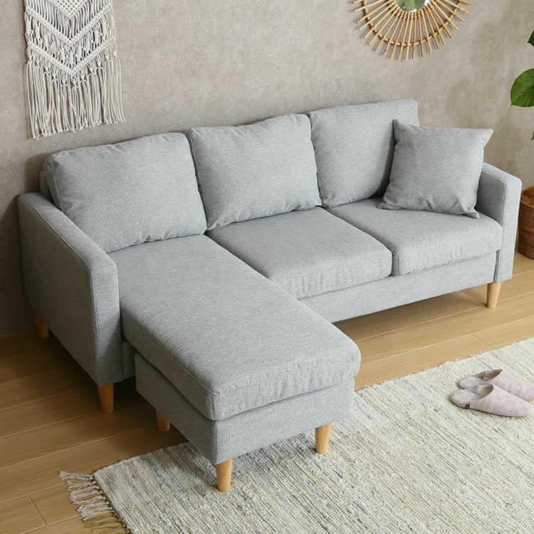 ソファー ソファ L字ソファー 3人掛け おしゃれ 北欧 モダン グレー 布