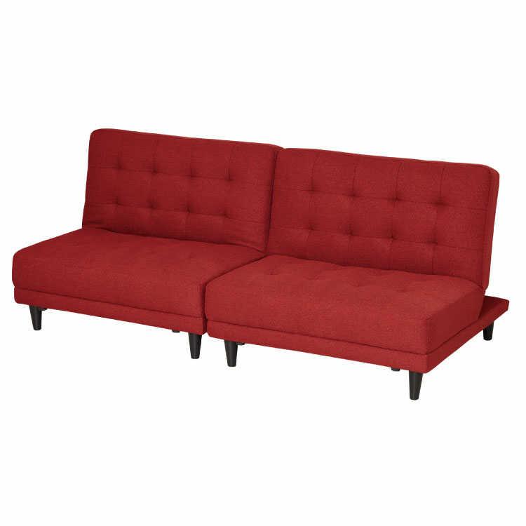 【新品】ソファベッド 2人掛け おしゃれ リクライニング　レッド ソファーベッド 2人掛け おしゃれ コンパクト リクライニング 分離